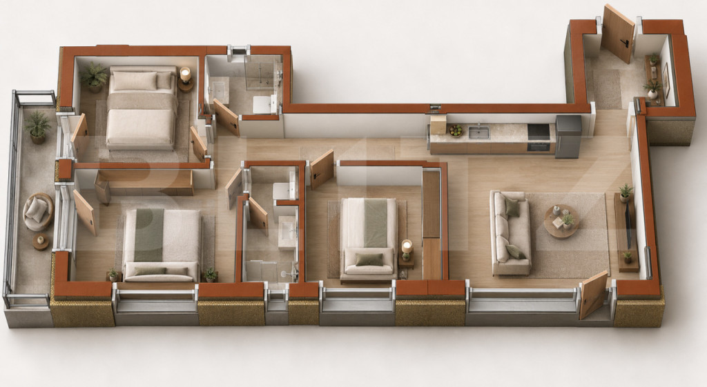 Apartament cu 4 camere | 81 mp | Construcție nouă | Predar