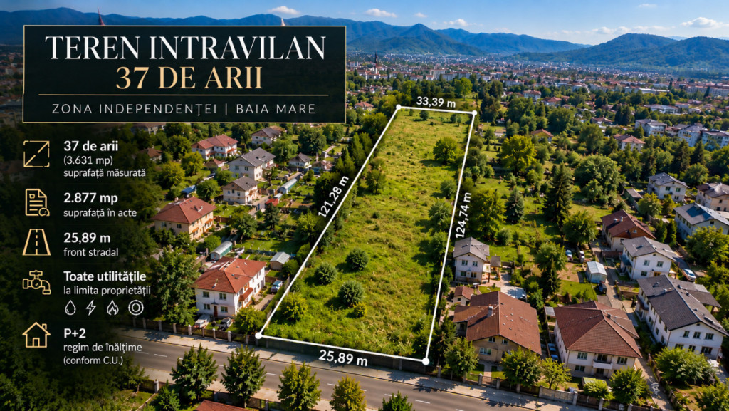 Teren intravilan 40 ari Toate utilitățile | Potențial dez