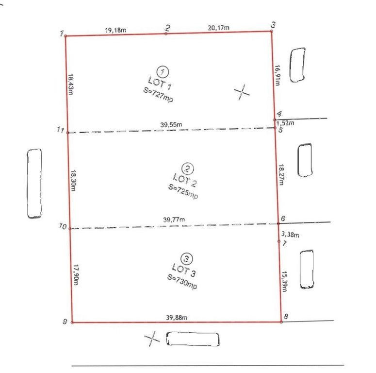 Teren 727 mp de vanzare Mosnita Veche, 2 fronturi, ideal casa sau SAD