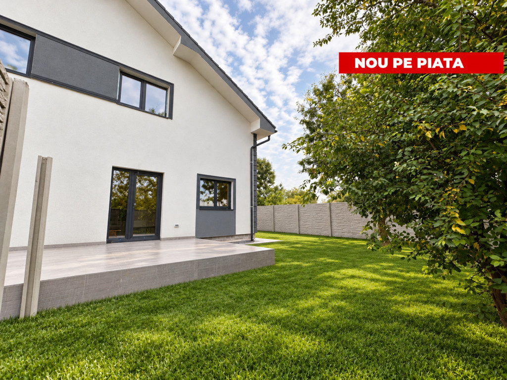Duplex modern cu 4 camere, 3 bai si teren de 341 mp | Mosnit