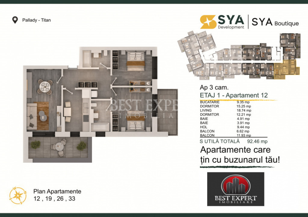 3 Camere Moderne| Bonus Parcare| Avans 50% | Comision 0%