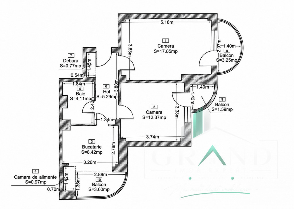 Ap 2 camere | 2 Balcoane | Marasti-Kaufland