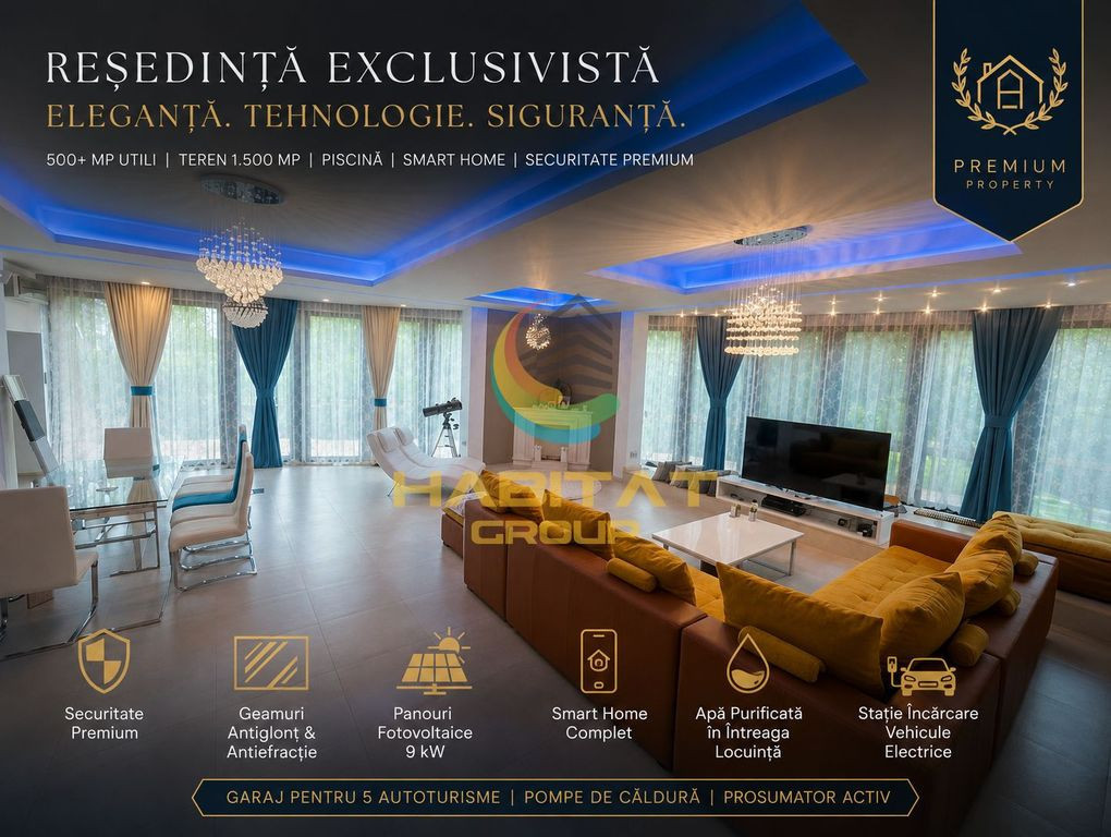 Vila EXCLUSIVISTA S+P+1 | 500 mp SU | Piscina | Smart Home | Popești Leordeni