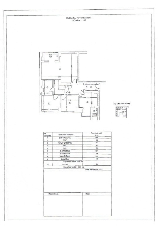 Vanzare apartament 3 camere 84 mp Caraiman / Bld Republicii Ploiesti