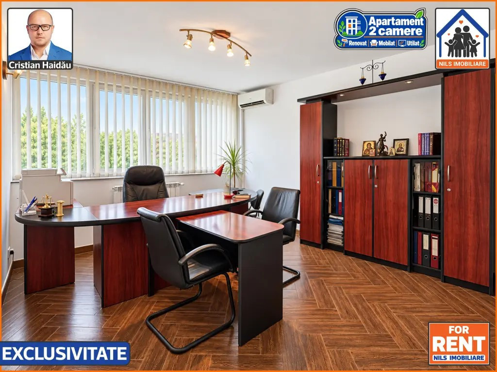 Apartament / Birou | 2 camere | Renovat | Mobilat | Utilat | Unirii