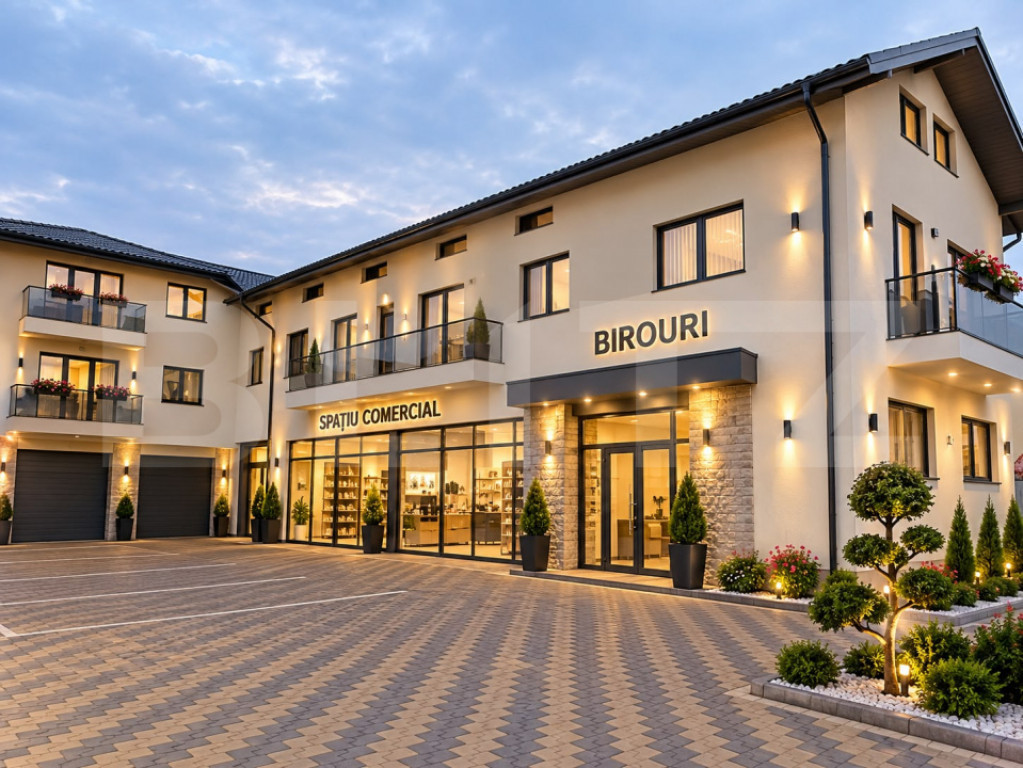 Bloc de locuinte/birouri cu spatii comerciale la parter, zon