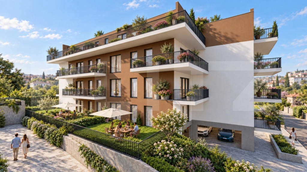 Apartament 3 camere, 61 mp,etaj 3,terasa 46 mp, zona Sud-Ves