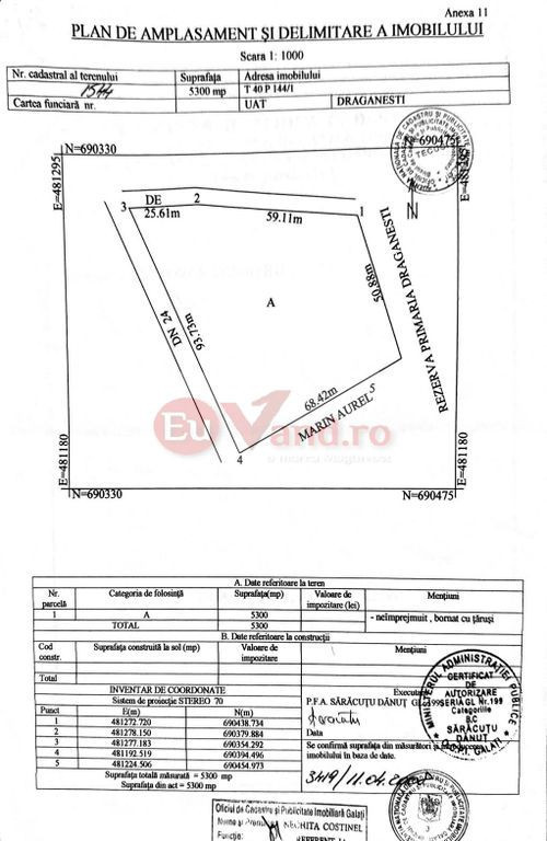 De vanzare teren extravilan Tecuci, la intrarea in oras dinspre Draganesti