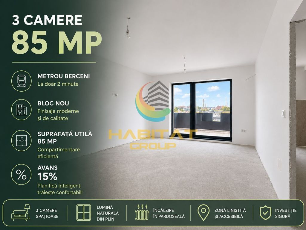 Vânzare Apartament 3 camere | Popești Leordeni Metrou Berceni