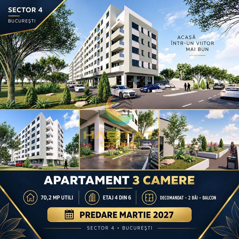 Apartament nou 3 camere, decomandat Grand Arena