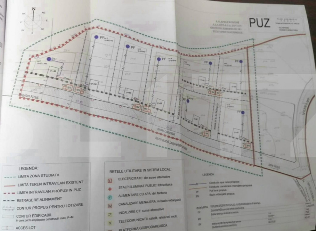 Teren intravilan, 850 mp, zona Arcuș