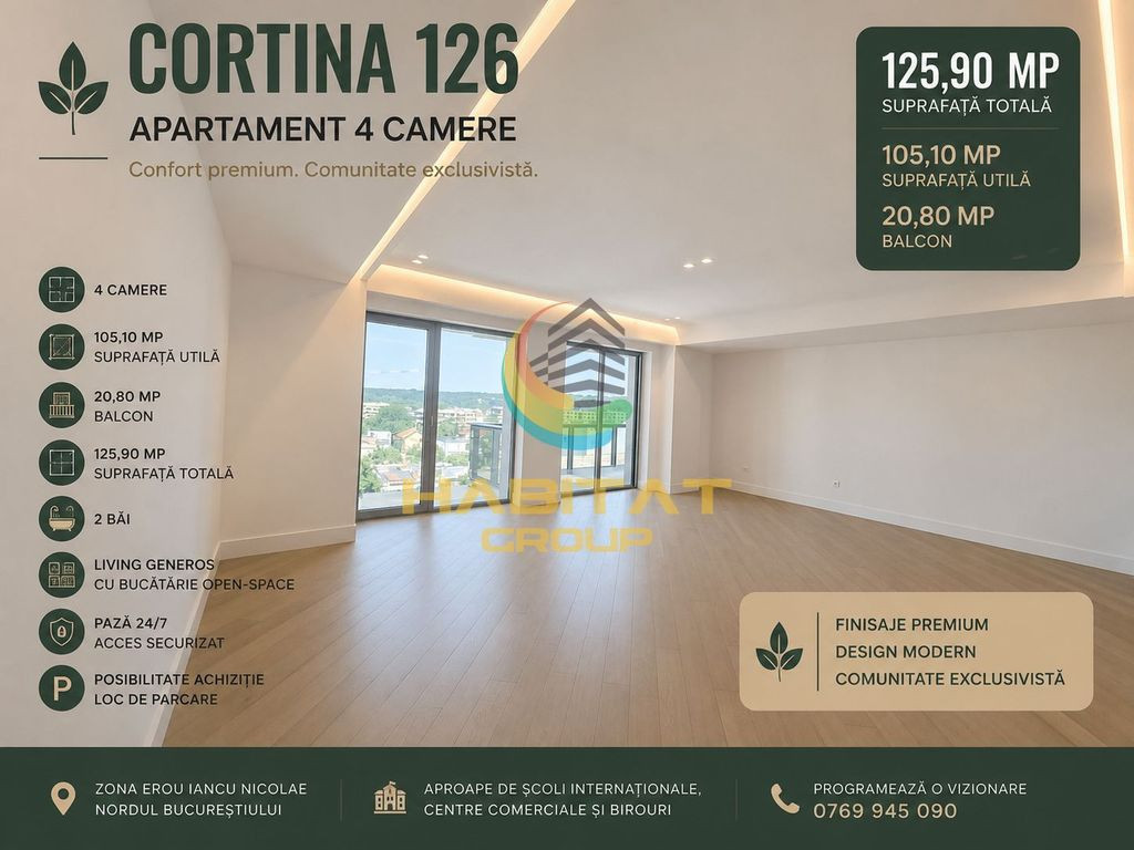Vânzare Apartament 4 camere - Pipera | Cortina 126 | 149mpc